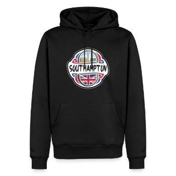 Southampton UK Vereinigtes Königreich Flagge Reisesouvenir - Männer Premium Bio Hoodie - Schwarz - Vorne - Nico (187cm)