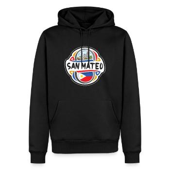 San Mateo Philippines Flag Travel Souvenir Badge S - Men’s Premium Organic Hoodie - black - Front - Nico (187cm)