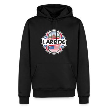 Laredo USA Drapeau des États-Unis Souvenir de voyage Badg - Sweat à capuche Premium bio Homme - noir - Devant - Nico (187cm)