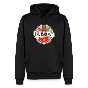 Thu Dau Mot Vietnam Drapeau Voyage Souvenir Badge Sta - Sweat à capuche Premium bio Homme - noir - Devant - Nico (187cm)