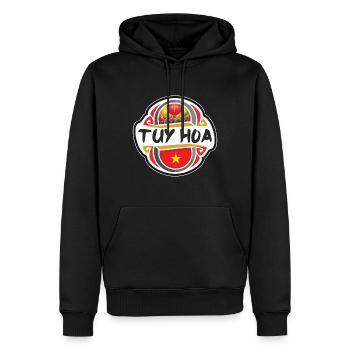 Tuy Hoa Vietnam drapeau insigne voyage souvenir timbre - Sweat à capuche Premium bio Homme - noir - Devant - Nico (187cm)
