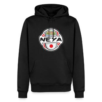 Neya Japon Drapeau Badge Souvenir de Voyage Timbre - Sweat à capuche Premium bio Homme - noir - Devant - Nico (187cm)