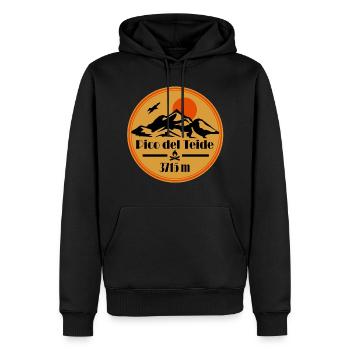 Pico del teide - Sweat à capuche Premium bio Homme - noir - Devant - Nico (187cm)