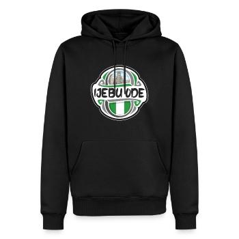 Ijebu Ode Nigeria Flag Badge Travel Souvenir Stamp - Men’s Premium Organic Hoodie - black - Front - Nico (187cm)