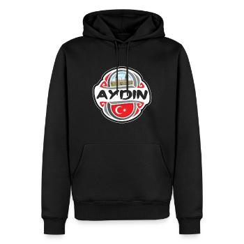 Aydin Türkei Flagge Abzeichen Reise Souvenir Stempel - Männer Premium Bio Hoodie - Schwarz - Vorne - Nico (187cm)