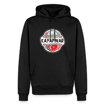 Kayapinar Turquie Drapeau Badge Voyage Souvenir Timbre - Sweat à capuche Premium bio Homme - noir - Devant - Nico (187cm)