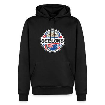 Geelong Australien Flagge Abzeichen Reise Souvenir Stempel - Männer Premium Bio Hoodie - Schwarz - Vorne - Nico (187cm)