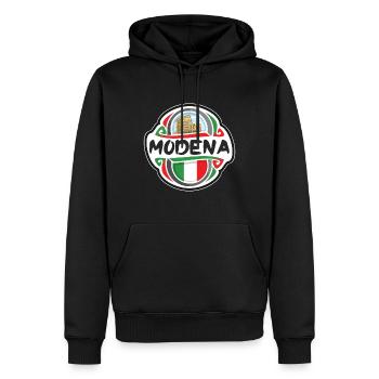 Modena Italien Flagge Abzeichen Reise Souvenir Stempel - Männer Premium Bio Hoodie - Schwarz - Vorne - Nico (187cm)