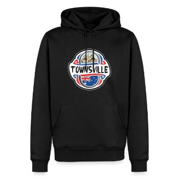 Townsville Australien Flagge Reise Souvenir Badge St - Männer Premium Bio Hoodie - Schwarz - Vorne - Nico (187cm)