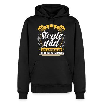 Père célibataire Papa Enfants - Sweat à capuche Premium bio Homme - noir - Devant - Nico (187cm)