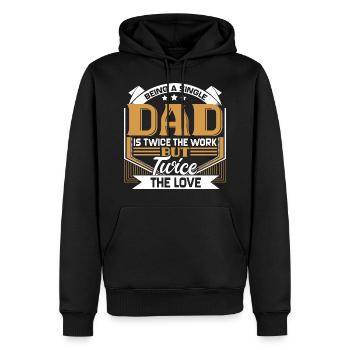 Cadeau de père célibataire - Sweat à capuche Premium bio Homme - noir - Devant - Nico (187cm)