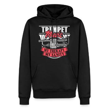Cadeau de musicien de trompette - Sweat à capuche Premium bio Homme - noir - Devant - Nico (187cm)