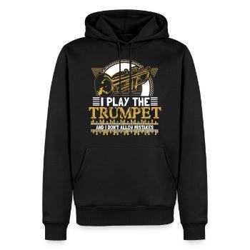 Trompette - Sweat à capuche Premium bio Homme - noir - Devant - Nico (187cm)