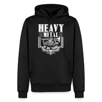 Trompette Instrument à Vent Brass Band - Sweat à capuche Premium bio Homme - noir - Devant - Nico (187cm)