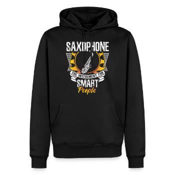 Idée cadeau de musique d’instrument de saxophone - Sweat à capuche Premium bio Homme - noir - Devant - Nico (187cm)