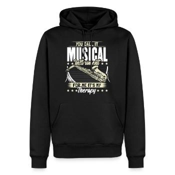 Saxophone Orchestra Musique Idée Cadeau - Sweat à capuche Premium bio Homme - noir - Devant - Nico (187cm)