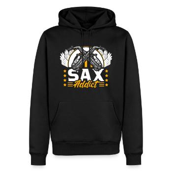 Saxophone Instrument de musique Idée cadeau musical - Sweat à capuche Premium bio Homme - noir - Devant - Nico (187cm)