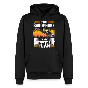 Saxophone Instrument à vent Cadeau musical - Sweat à capuche Premium bio Homme - noir - Devant - Nico (187cm)