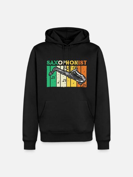 Saxophone Jazz Gift - Men’s Premium Organic Hoodie - black