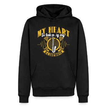 Instrument de saxophone Musicien Idée Cadeau - Sweat à capuche Premium bio Homme - noir - Devant - Nico (187cm)
