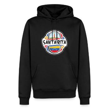 Santa Rita Venezuela Flag Travel Souvenir Badge St - Men’s Premium Organic Hoodie - black - Front - Nico (187cm)