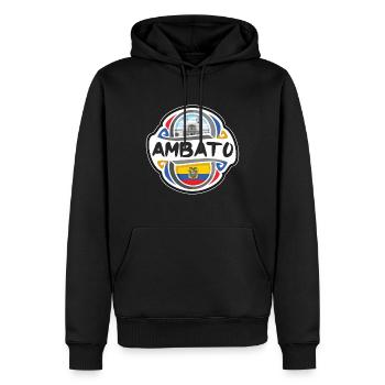 Ambato Ecuador Flagge Abzeichen Reise Souvenir Stempel - Männer Premium Bio Hoodie - Schwarz - Vorne - Nico (187cm)
