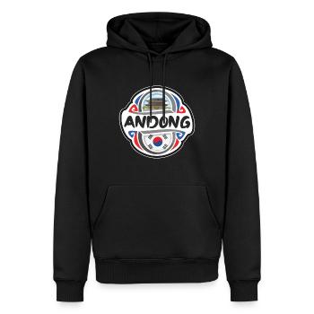Andong Südkorea Flagge Reise Souvenir Abzeichen Stam - Männer Premium Bio Hoodie - Schwarz - Vorne - Nico (187cm)