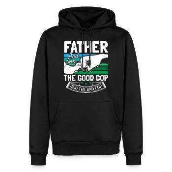 Vater Sohn Eltern Familie - Männer Premium Bio Hoodie - Schwarz - Vorne - Nico (187cm)