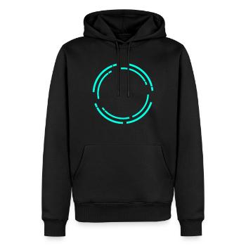 Türkis Kreisförmiger Rahmen für Nerds - Männer Premium Bio Hoodie - Schwarz - Vorne - Nico (187cm)