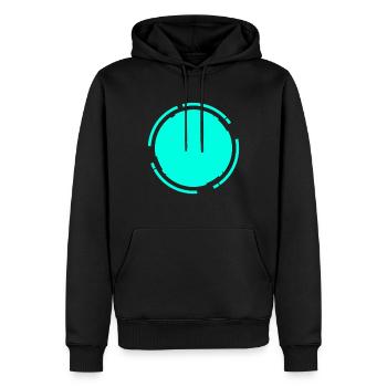Round background Circular bar - Men’s Premium Organic Hoodie - black - Front - Nico (187cm)