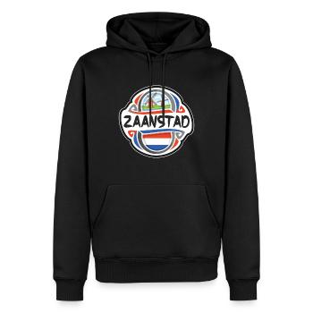 Zaanstad Niederlande Flagge Reise Souvenir Badge St - Männer Premium Bio Hoodie - Schwarz - Vorne - Nico (187cm)