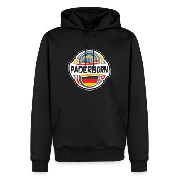 Paderborn Deutschland Flaggenabzeichen Reise Souvenir Briefmarke - Männer Premium Bio Hoodie - Schwarz - Vorne - Nico (187cm)