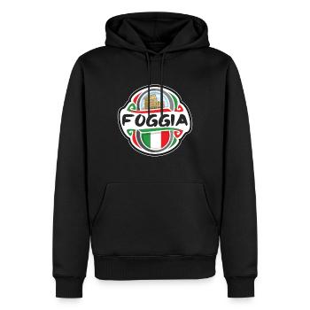 Foggia Italien Flagge Abzeichen Reise Souvenir Stempel - Männer Premium Bio Hoodie - Schwarz - Vorne - Nico (187cm)