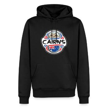 Cairns Australien Flagge Abzeichen Reise Souvenir Briefmarke - Männer Premium Bio Hoodie - Schwarz - Vorne - Nico (187cm)