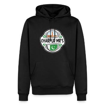 Insigne souvenir de voyage du drapeau pakistanais de Khairpur Mir - Sweat à capuche Premium bio Homme - noir - Devant - Nico (187cm)