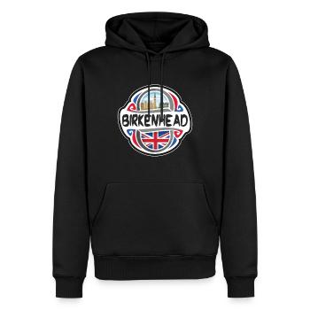 Birkenhead Royaume-Uni Royaume-Uni Drapeau Souvenir de voyage - Sweat à capuche Premium bio Homme - noir - Devant - Nico (187cm)