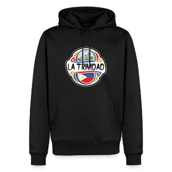 La Trinidad Philippines Drapeau Souvenir de Voyage Badge - Sweat à capuche Premium bio Homme - noir - Devant - Nico (187cm)