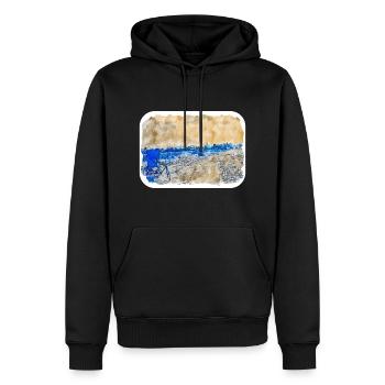 Dhaka Bangladesh Aquarelle Esquisse Dessinée Illustrat - Sweat à capuche Premium bio Homme - noir - Devant - Nico (187cm)