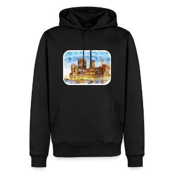 USA Aquarellskizze Handgezeichnete Illustration - Männer Premium Bio Hoodie - Schwarz - Vorne - Nico (187cm)