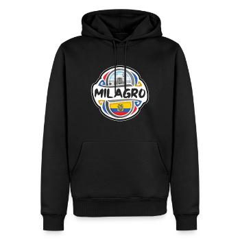 Milagro Ecuador Flagge Abzeichen Reise Souvenir Briefmarke - Männer Premium Bio Hoodie - Schwarz - Vorne - Nico (187cm)