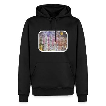 Malaisie Aquarelle Esquisse Dessinée à la Main Illustration - Sweat à capuche Premium bio Homme - noir - Devant - Nico (187cm)