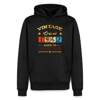 Vintage 1962 - Men’s Premium Organic Hoodie - black - Front - Nico (187cm)