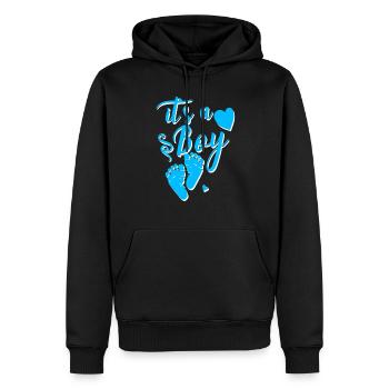 it s a boy 04 - Männer Premium Bio Hoodie - Schwarz - Vorne - Nico (187cm)