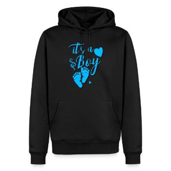 C’est un garçon bébé pieds - Sweat à capuche Premium bio Homme - noir - Devant - Nico (187cm)