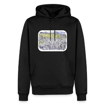 Irlande Royaume-Uni Aquarelle Esquisse Dessinée à la main Peinture - Sweat à capuche Premium bio Homme - noir - Devant - Nico (187cm)