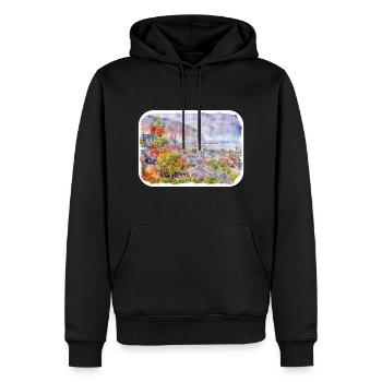 Canada Aquarelle Sketch Illustration dessinée à la main - Sweat à capuche Premium bio Homme - noir - Devant - Nico (187cm)