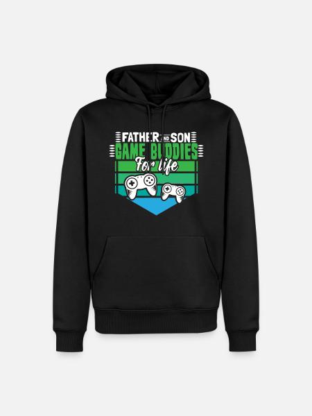 Father & Son Child Gift - Men’s Premium Organic Hoodie - black