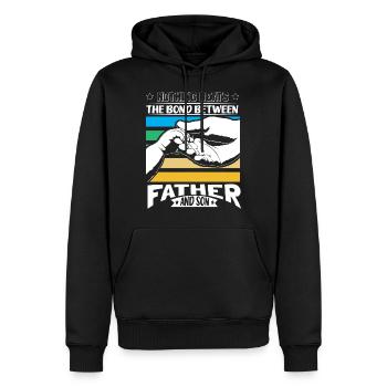 Père & Fils Enfant - Sweat à capuche Premium bio Homme - noir - Devant - Nico (187cm)