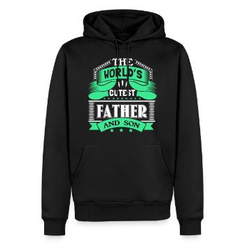 Vater und Sohn - Männer Premium Bio Hoodie - Schwarz - Vorne - Nico (187cm)