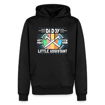 Père Fils Paternité Papa Cadeau - Sweat à capuche Premium bio Homme - noir - Devant - Nico (187cm)